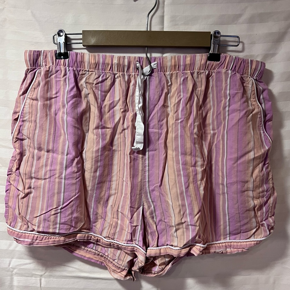 Pink Boxer Shorts Pajamas Women Size XL